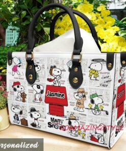 Snoopy Custom Name Leather Bag L98