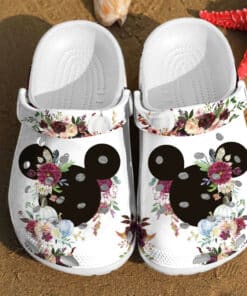 Disney Mickey Ears Watercolor Floral Minnie For Men And Women Gift For Fan Classic Water Rubber Crocs