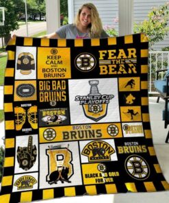Boston Bruins 2 Quilt Blanket L98