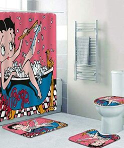 Betty Boop Shower Curtain Toilet &amp; Rugs Set L98