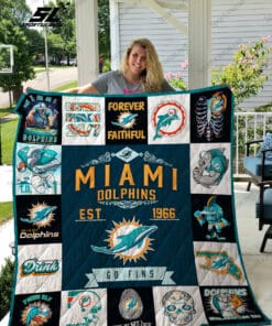 Miami Dolphins 2 Quilt Blanket t