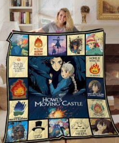 Howl's Moving Castle Quilt Blanket t