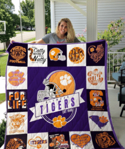 Clemson Tigers 2 Quilt Blanket t
