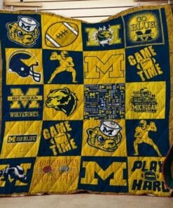 Michigan Wolverines 1 Quilt Blanket t