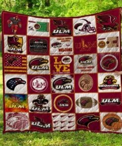 UL Monroe Warhawks Blanket Quilt e
